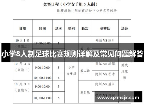 小学8人制足球比赛规则详解及常见问题解答